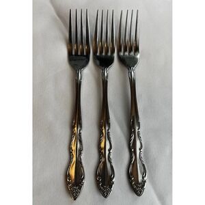 Oxford Hall Tally‎ Ho Stainless Steel Flatware Dinner Forks Scroll Floral